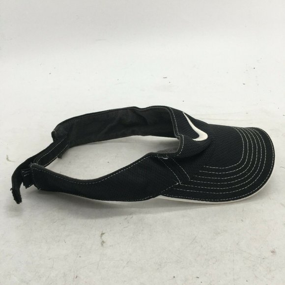 Nike Visor Cap Hat Black White Mens One Size Adjustable Curved Bill Casual/Golf - Picture 4 of 10